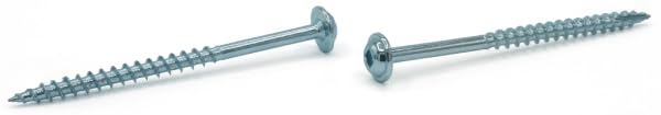 #8 x 3 1/2' Deep Thread Wood Screws/Square/Round Washer Head/Steel/Zinc / 1300 Pc. Carton