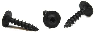 #8 x 1/2' Deep Thread Wood Screws/Square/Round Washer Head/Steel/Black Oxide / 8000 Pc. Carton