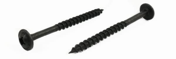 #10 x 1 1/2' Deep Thread Wood Screws/Combo (Square/Phillips) / Round Washer Head/Type 17 Pt/Steel/Black Oxide / 2800 Pc. Carton