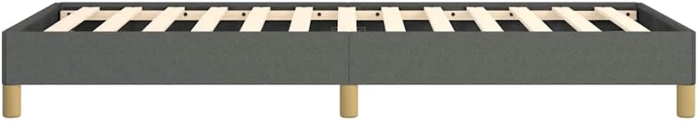 Twin XL Fabric Bed Frame with Dark Grey Polyester Upholstery, Engineered Wood and Plywood Construction for Modern Bedrooms, Durable Support and Sleek Design