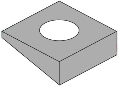 3/8' Square Bevel Malleable Iron Washers, Zinc RoHS Compliant (Quantity: 600 pcs) - Inside Diameter: 3/8' inches