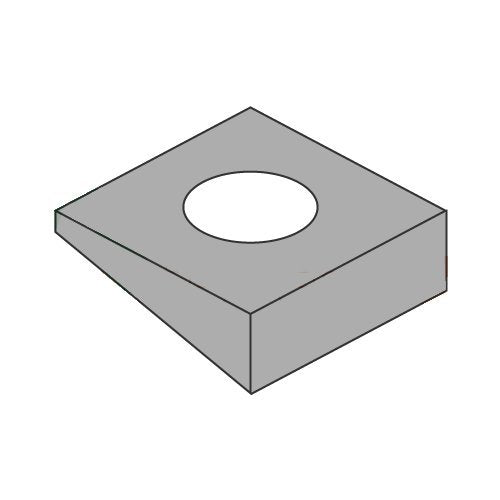1/2' Square Bevel Malleable Iron Washers, Zinc RoHS Compliant (Quantity: 600 pcs) - Inside Diameter: 1/2' inches