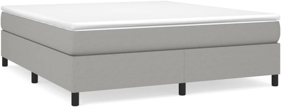 King Size Upholstered Bed Frame in Light Grey Fabric with Breathable Polyester and Durable Plywood Construction for Modern Bedrooms