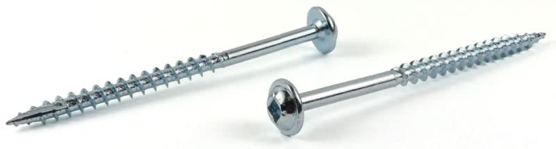 #10 x 1 1/4' Deep Thread Wood Screws/Square/Round Washer Head/Steel/Zinc / 3500 Pc. Carton