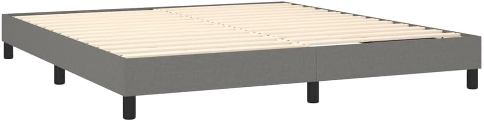 Dark Grey King Size Fabric Bed Frame with Sturdy Engineered Wood and Plywood Construction, Breathable Polyester Upholstery for Modern Bedroom, Durable Support and Easy