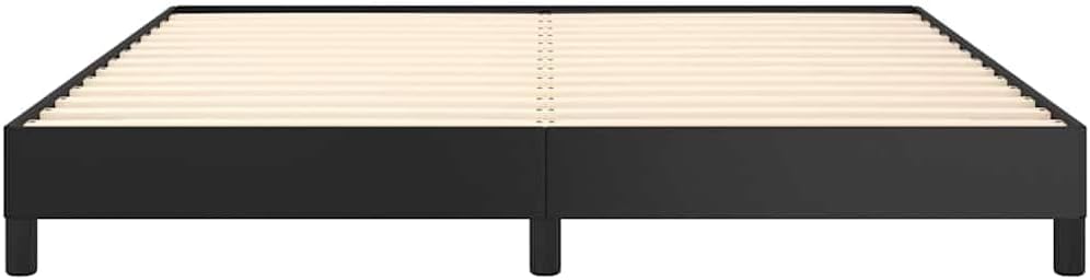 King Size Bed Frame in Black Faux Leather, Sturdy Plywood and Engineered Wood Construction, Modern Platform Bed with No Box Spring Needed, Durable and Easy Clean Design