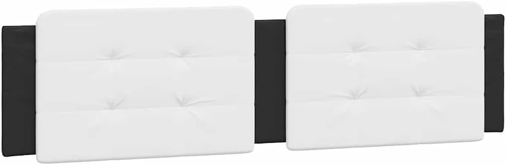 Black and White Faux Leather Full Bed Frame, Durable Modern Platform Bed with Upholstered Headboard, Sturdy Pine Wood Construction for Adult Bedroom, 4 Pieces Set Includes