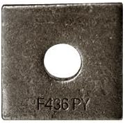 1/2' Square Beveled F436 Hardened Washer Plain Finish (Quantity: 180 pcs) - Inside Diameter: 1/2' inches