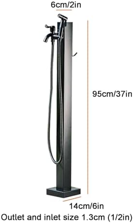 Stainless Steel Outdoor Water Column with Faucet & Spray Gun, Square Design, Hose Holder for Gardens, Schools, Vegetable Gardens, Car Washes - Black
