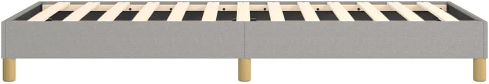 Light Gray Twin Bed Frame with Upholstered Fabric Headboard, Sturdy Plywood Construction for Modern Bedrooms, Easy Assembly and Space-Saving Design, Breathable Polyester