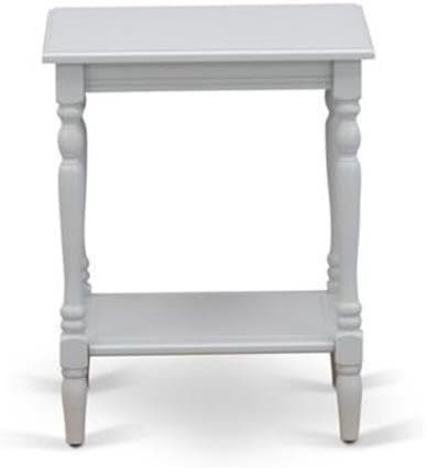 East West Furniture NL19Q-1BF14 2 Piece Bedroom Set - Button Tufted Queen Bed Frame - Linen white Velvet Fabric Upholstered Headboard and an Urban Gray Finish Nightstand