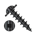 8X1/2 Square Drive Round Washer Head Deep Thread Wood Screw Full Thread Black Oxide - ECS-0808DQRWDB