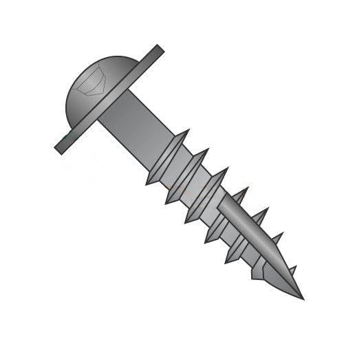 #8 x 2 1/2' Deep Thread Wood Screws/Square/Round Washer Head/Steel/Black Oxide/Type 17 Pt/Type 17 Point (Carton: 1,000 pcs)