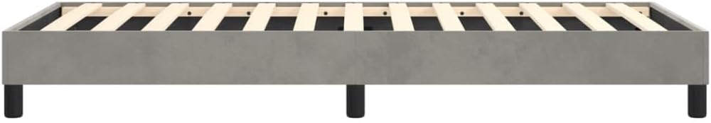 Light Gray Velvet Twin XL Bed Frame with Sturdy Construction and Modern Minimalist Style for Bedroom Decor