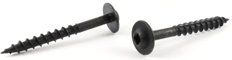 #10 x 2 1/2' Deep Thread Wood Screws/Square/Round Washer Head/Type 17 Pt/Steel/Black Oxide / 1750 Pc. Carton