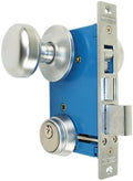 RHR Right Hand Reverse Satin Chrome 26D Finish Double Cylinder Iron Gate Ornamental Mortise Lock Set with 2-1/2' Backset