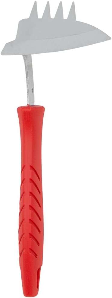 Zenport LT373 Stainless Weeder, Hoe, Rake Combo Hand Tool, Red - 12 Pack