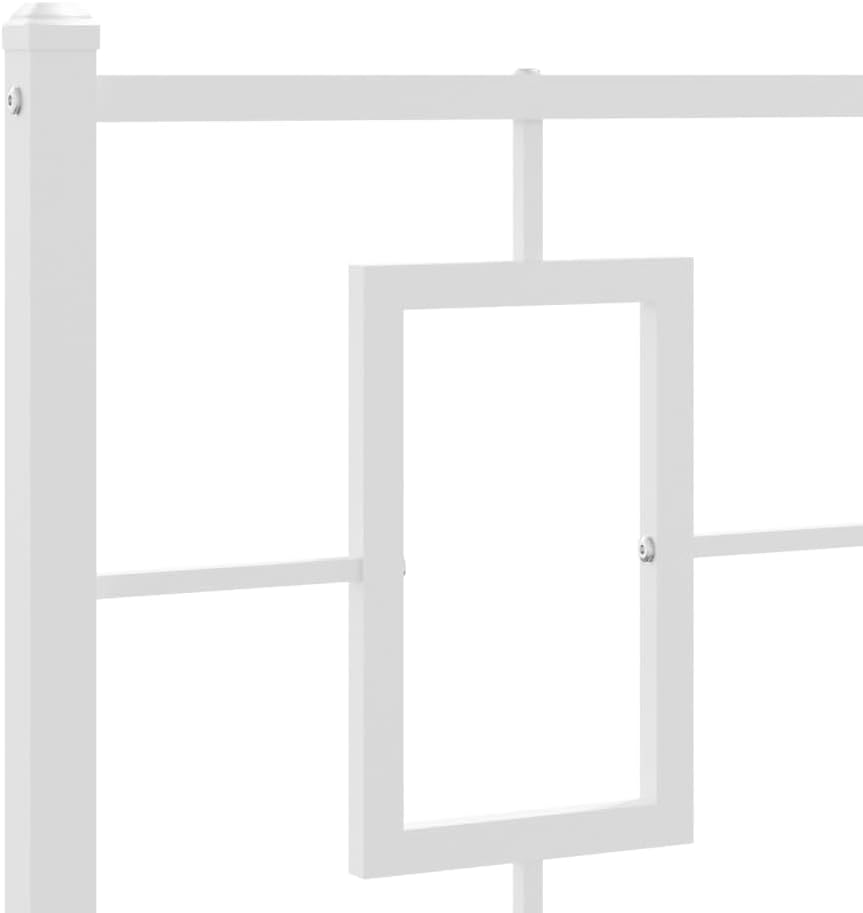 White Powder-Coated Steel Single Bed Frame with Ample Underbed Storage Space, Modern Sleek Design for Bedroom, Easy Assembly, Durable Metal Construction, Versatile Furniture