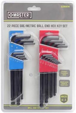 Master Mechanic GS050807 22-Pc. Ball-Hex-L Key Set, SAE & Metric - Quantity 4