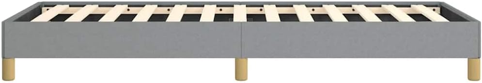 Light Grey Twin Fabric Bed Frame with Modern Design, Breathable Polyester Upholstery and Sturdy Support, Easy Assembly Included, Solid Wood Construction for Bedroom Decor