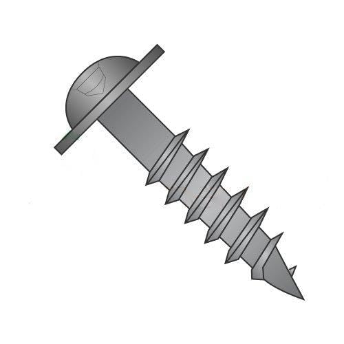 #10 x 1 1/4' Deep Thread Wood Screws/Square/Round Washer Head/Steel/Black Oxide / 2/3 Thread (Carton: 3,500 pcs)