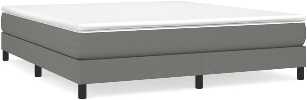 Dark Grey King Size Fabric Bed Frame with Sturdy Engineered Wood and Plywood Construction, Breathable Polyester Upholstery for Modern Bedroom, Durable Support and Easy