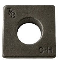 (600pcs) 3/8' Square Beveled Malleable Washer, Plain, (inch), Size: 3/8'