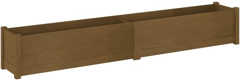 78.7 x 78.7 x 12.2 in Large Pinewood Rustic Rectangular Planter Box Set of 2 for Garden Outdoor Flower Pots Terrace Balcony Raised Bed