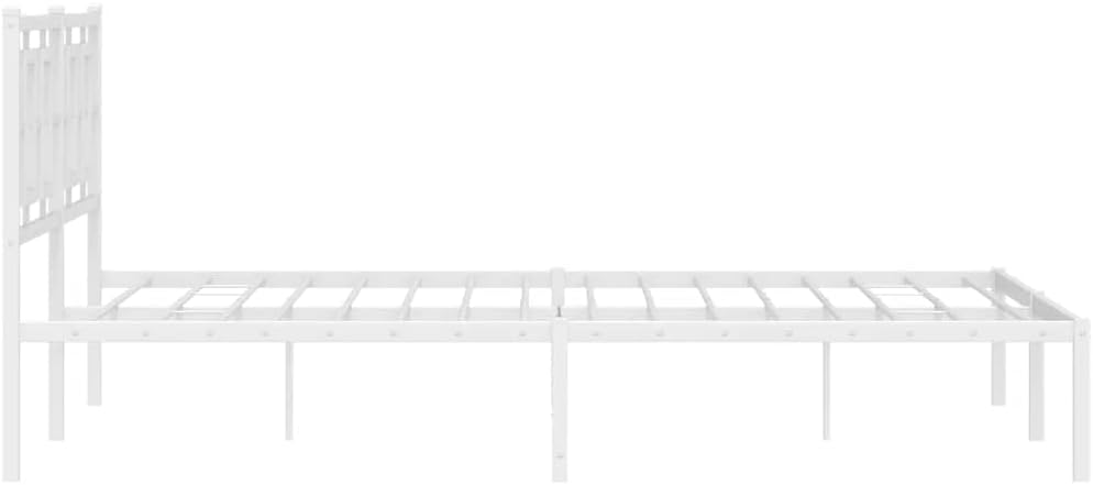 Modern White Steel King Bed Frame with Ample Storage, Sturdy Construction and Easy Assembly for Bedroom, Minimalist Design with Clean Lines and Smooth Finish