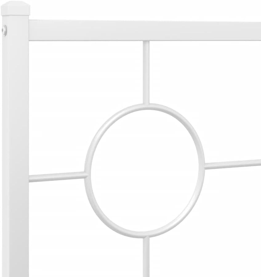 White Steel Twin Bed Frame Rectangular Industrial Design with Durable Metal Construction and Underbed Storage Space for Modern Bedrooms