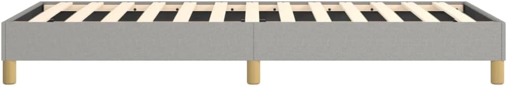 Light Gray Polyester Twin XL Bed Frame with Plywood and Engineered Wood Construction, Durable Fabric and Sturdy Support for Modern Bedroom, Breathable Material and Sleek