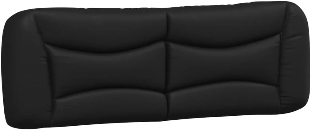 Bed Frame Black and White 61.8'x85.8'x29.3' Matte – Modern Platform Bed Frame with Faux Leather Upholstered Headboard for Adult Couples Bedroom Furniture