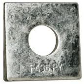 1/2' Square Beveled F436 Hardened Washer Hot Dip Galvanized (HDG) (Quantity: 180 pcs) - Inside Diameter: 0.53 inches, Square Dimensions: 1.75 x 1.75, Thickness: 0.45 to 0.31 to .160