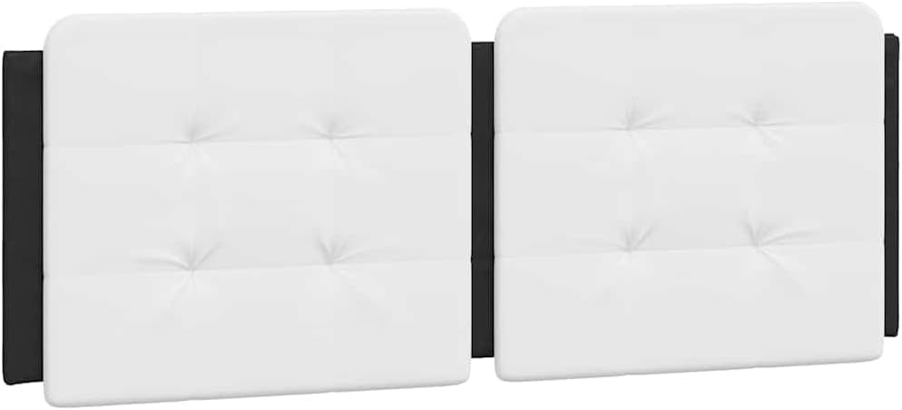 Full Bed Frame Black and White with Wavy Sides and Cushioned Headboard, Modern Design for Adults and Couples, Solid Pine Wood Construction, Stain-Resistant Faux Leather, Easy