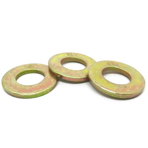 (9700 Pieces) 1/4' SAE Grade 8 Flat Washers Zinc Yellow