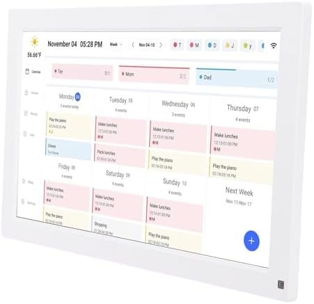 Smart Digital Calendar Planner, 15.6 Inch Full HD Touchscreen Family Organizer with Interactive Chore Chart, for Seamless Scheduling and Home Decor (US Plug)