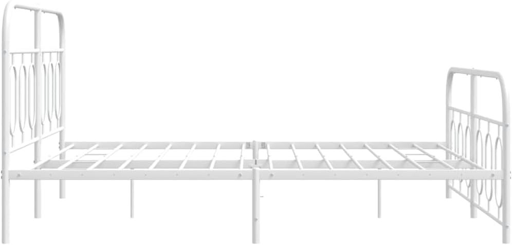 White King Size Metal Bed Frame with Platform Storage, Sturdy Steel Construction and Modern Rectangular Design for Bedroom, Easy Assembly with Screwdriver, Supports Two
