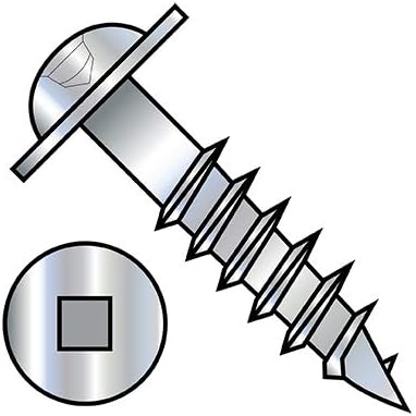 10-9X1 1/4 Square Recess Round Washer Head Deep Thread Wood Screw 2/3 Thread Zinc (Pack Qty 3,500) BC-1020DQRWD by Shorpioen