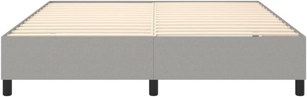 King Size Upholstered Bed Frame in Light Grey Fabric with Breathable Polyester and Durable Plywood Construction for Modern Bedrooms