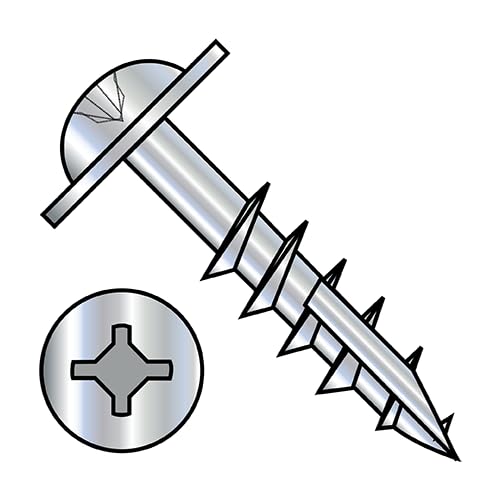 #10 x 1 1/4' Deep Thread Wood Screws/Combo (Square/Phillips) / Round Washer Head/Type 17 Pt/Steel/Zinc / 3300 Pc. Carton