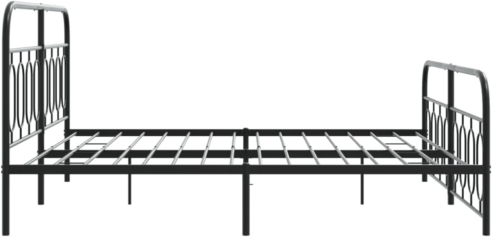 Bed Frame Full Modern Black Steel Frame with Storage, Sturdy Base - Rectangular Beds & Bedroom Set