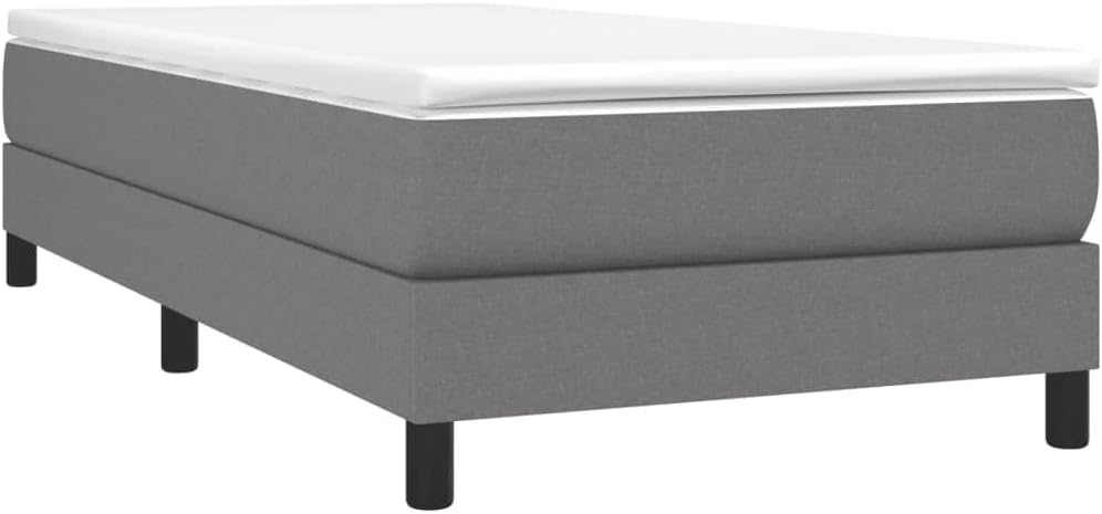 Twin XL Fabric Bed Frame in Dark Grey with Breathable Material and Durable Engineered Wood Construction for Modern Bedrooms