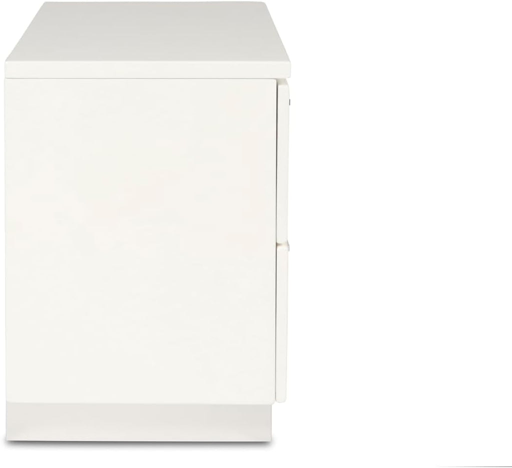 HomeStock Modern 5-Piece Bedroom Set with Lighted Panel Bed - White Finish