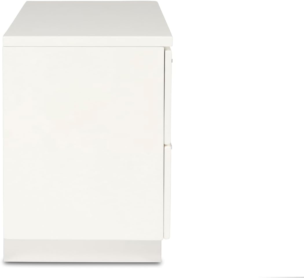 HomeStock Modern 5-Piece Bedroom Set with Lighted Panel Bed - White Finish