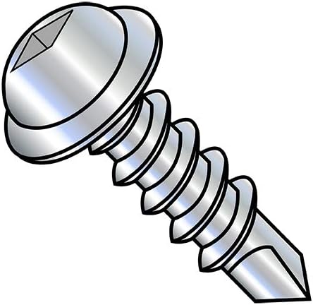 8-18X2 1/2 Square Recess Round Washer Head Self Drilling Screw Full Thread Zinc (Pack Qty 2,500) BC-0840KQRW by Shorpioen