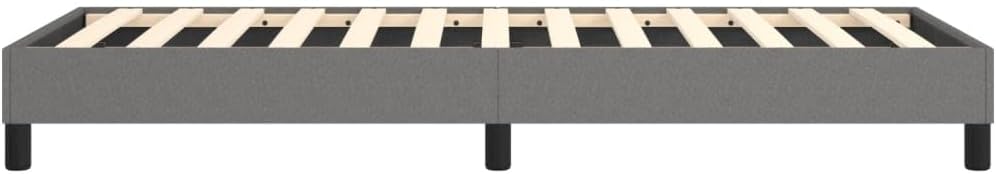 Twin XL Fabric Bed Frame in Dark Grey with Breathable Material and Durable Engineered Wood Construction for Modern Bedrooms
