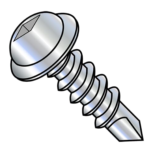 #8 x 2 1/2' Self-Drilling Screws/Square/Round Washer Head/Steel/Zinc / 2500 Pc. Carton