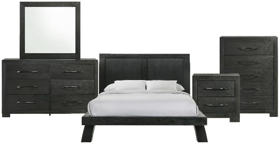 Picket House Furnishings Kenn Full Panel 5PC Bedroom Set in Black