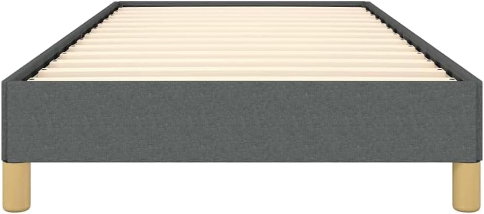 Twin XL Fabric Bed Frame with Dark Grey Polyester Upholstery, Engineered Wood and Plywood Construction for Modern Bedrooms, Durable Support and Sleek Design