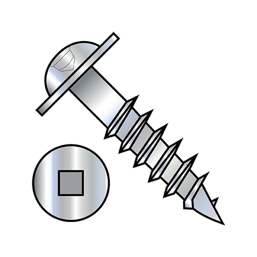 #10 x 2 1/2' Deep Thread Wood Screws/Square/Round Washer Head/Steel/Zinc / 1750 Pc. Carton